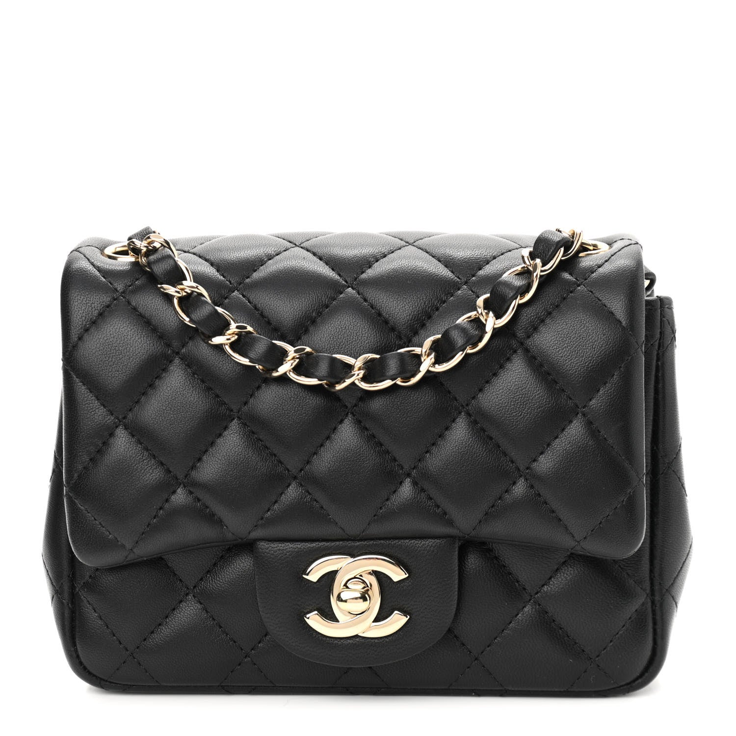 Chanel Lambskin Quilted Mini Square Flap Black 1 of 11