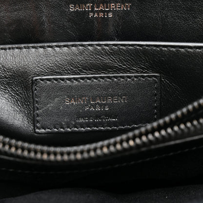 Saint Laurent Calfskin Y Quilted Monogram Monochrome Small Loulou Chain Satchel Black 9 of 15