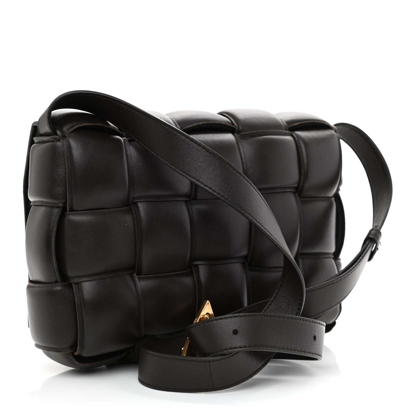 Nappa Maxi Intreccio Padded Cassette Crossbody Bag Fondente