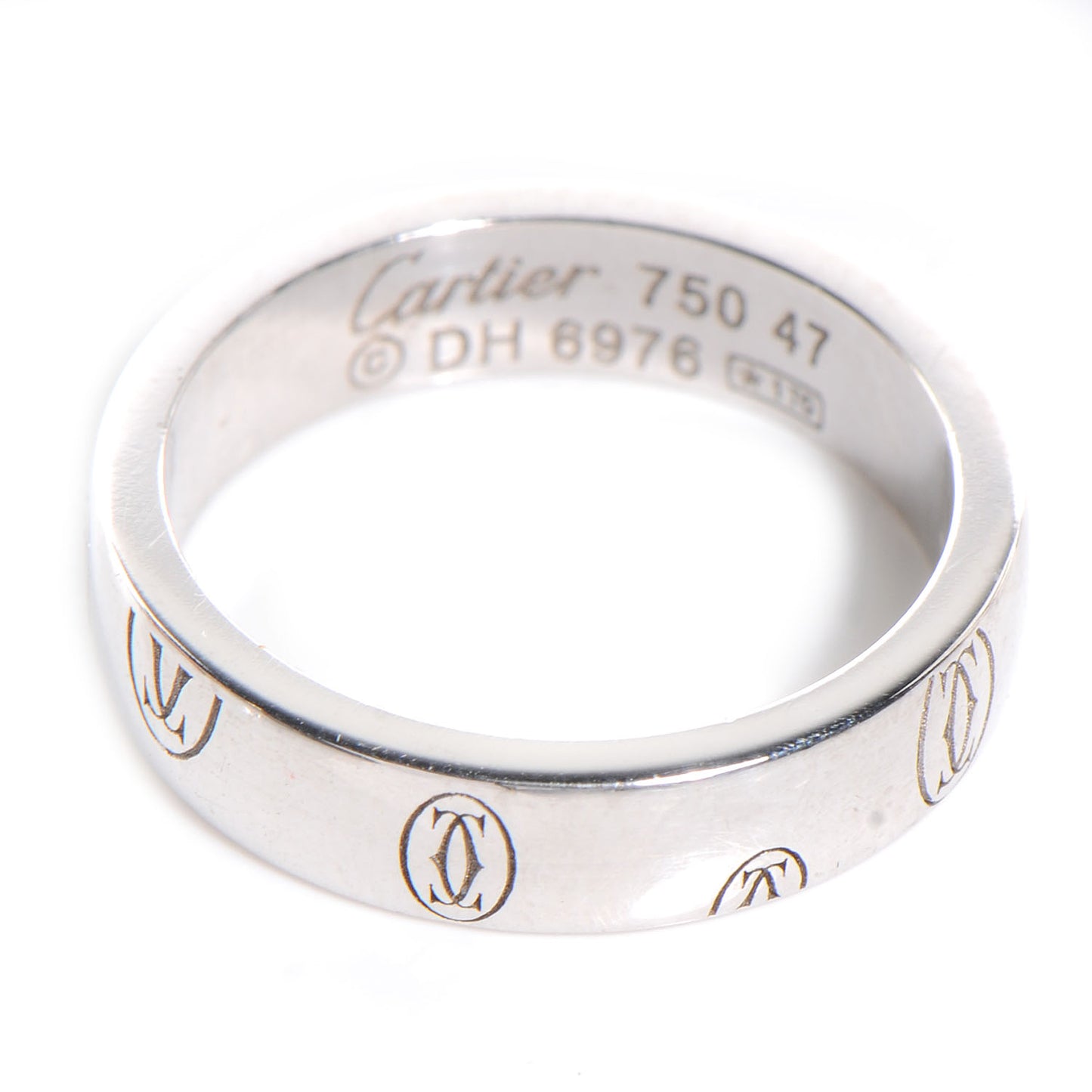 18k White Gold Happy Birthday Band 47 US 4