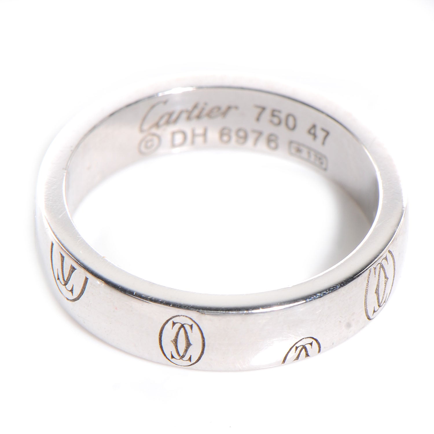Cartier 18k White Gold Happy Birthday Band 47 US 4 1 of 5
