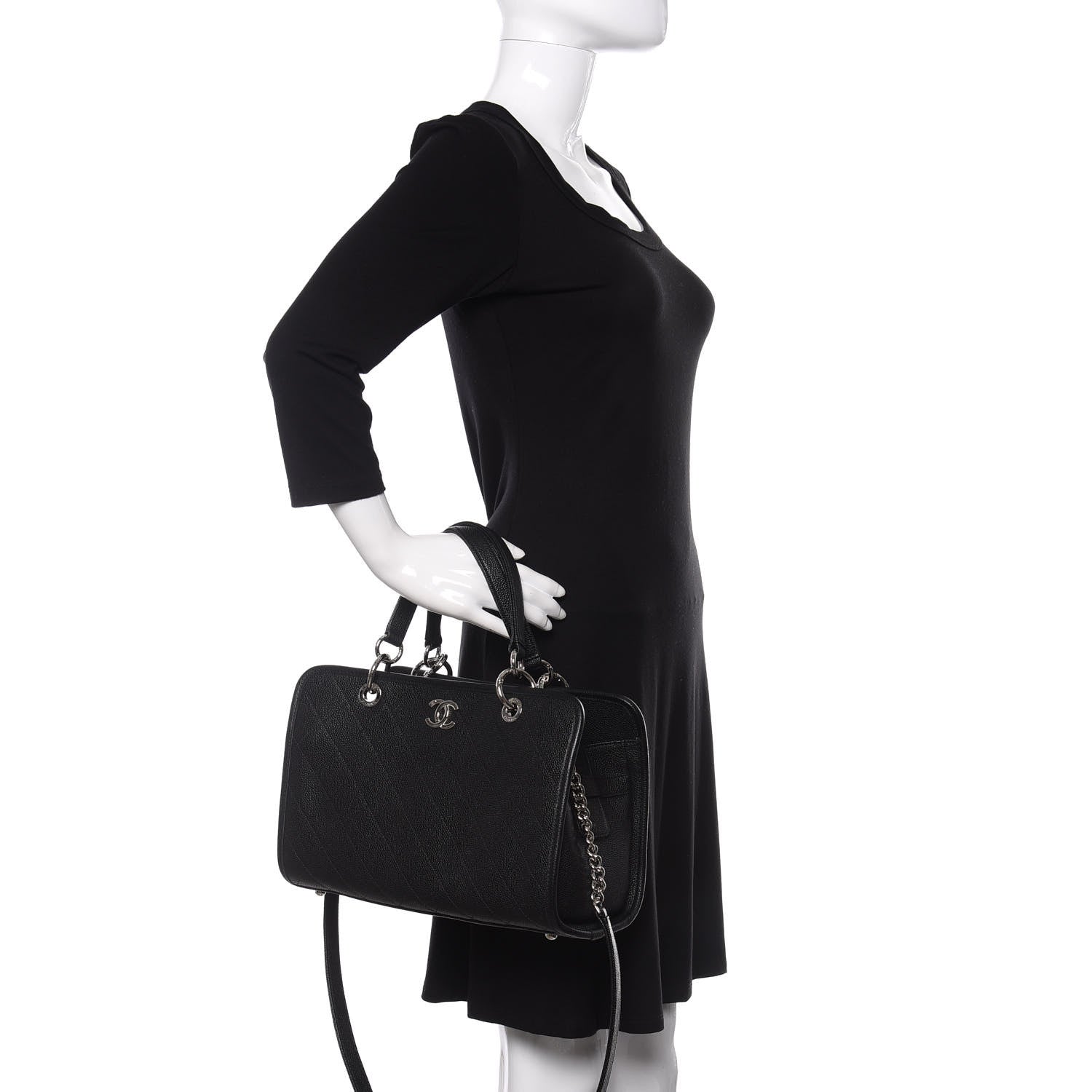 Chanel Caviar Stitched Shopping Tote Black 3 of 11