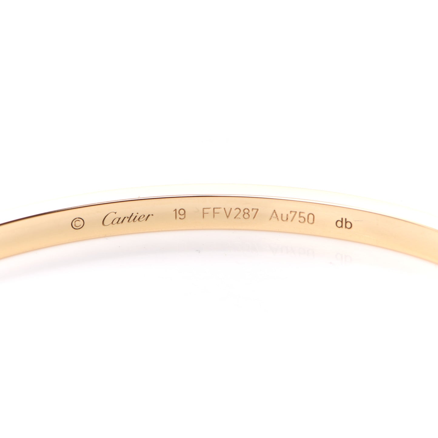 18K Yellow Gold Small LOVE Bracelet 19