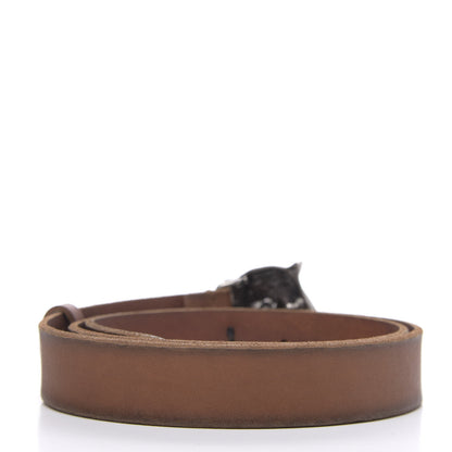 Gucci Cuoio Toscano Nickel Feline Buckle Belt 90 36 Cuir 2 of 4
