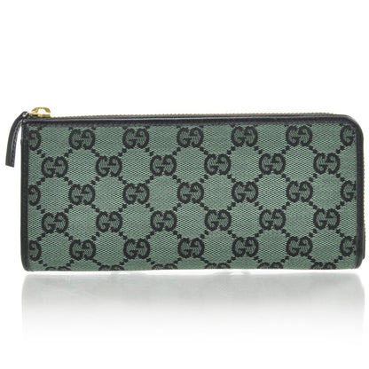 Gucci Monogram Zip Around Wallet Green 1 of 7