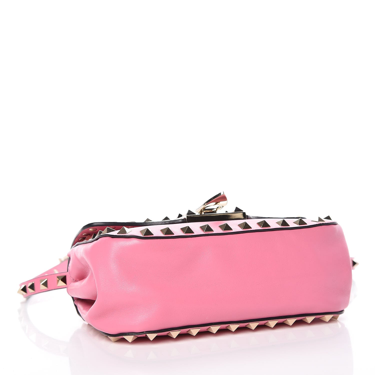 Valentino Garavani Vitello Mini Rockstud Flap Saddle Crossbody Bag Ninphea 4 of 10