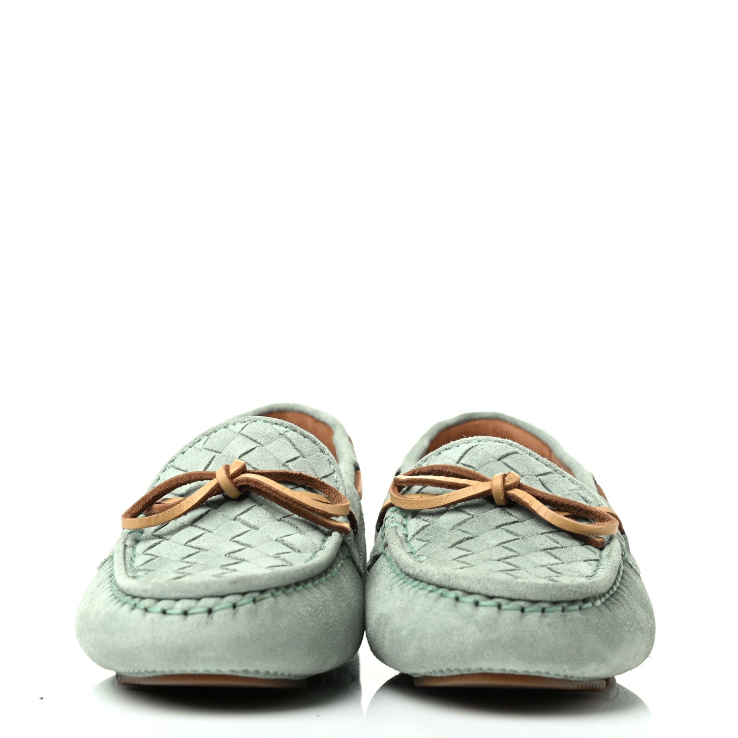 Bottega Veneta Suede Intrecciato Wave Driver Moccasin Loafers 36 New Sage 2 of 7