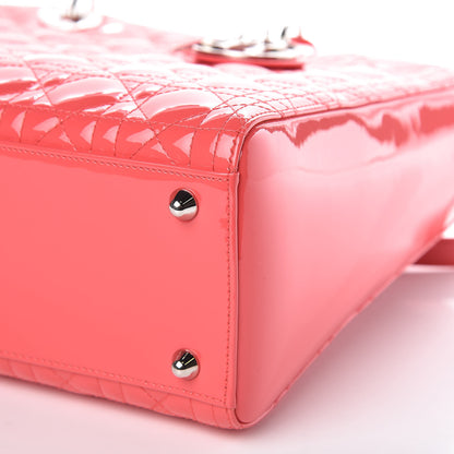 Christian Dior Patent Cannage Large Lady Dior Light Coral 10 of 11