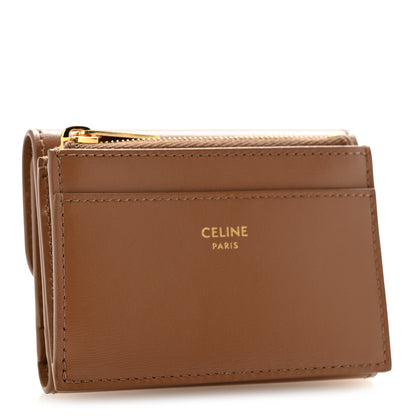 Celine Calfskin Compact Triomphe Wallet With Coin Purse Bronze 4 of 9