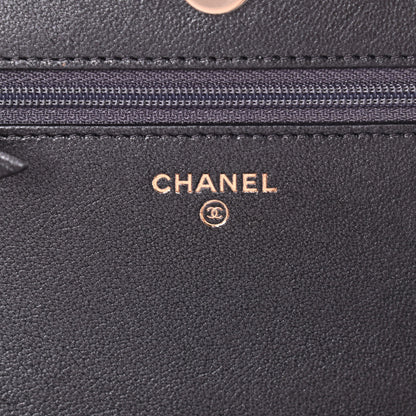 Chanel Sheepskin Quilted Mademoiselle Vintage Wallet On Chain WOC Dark Grey 6 of 11