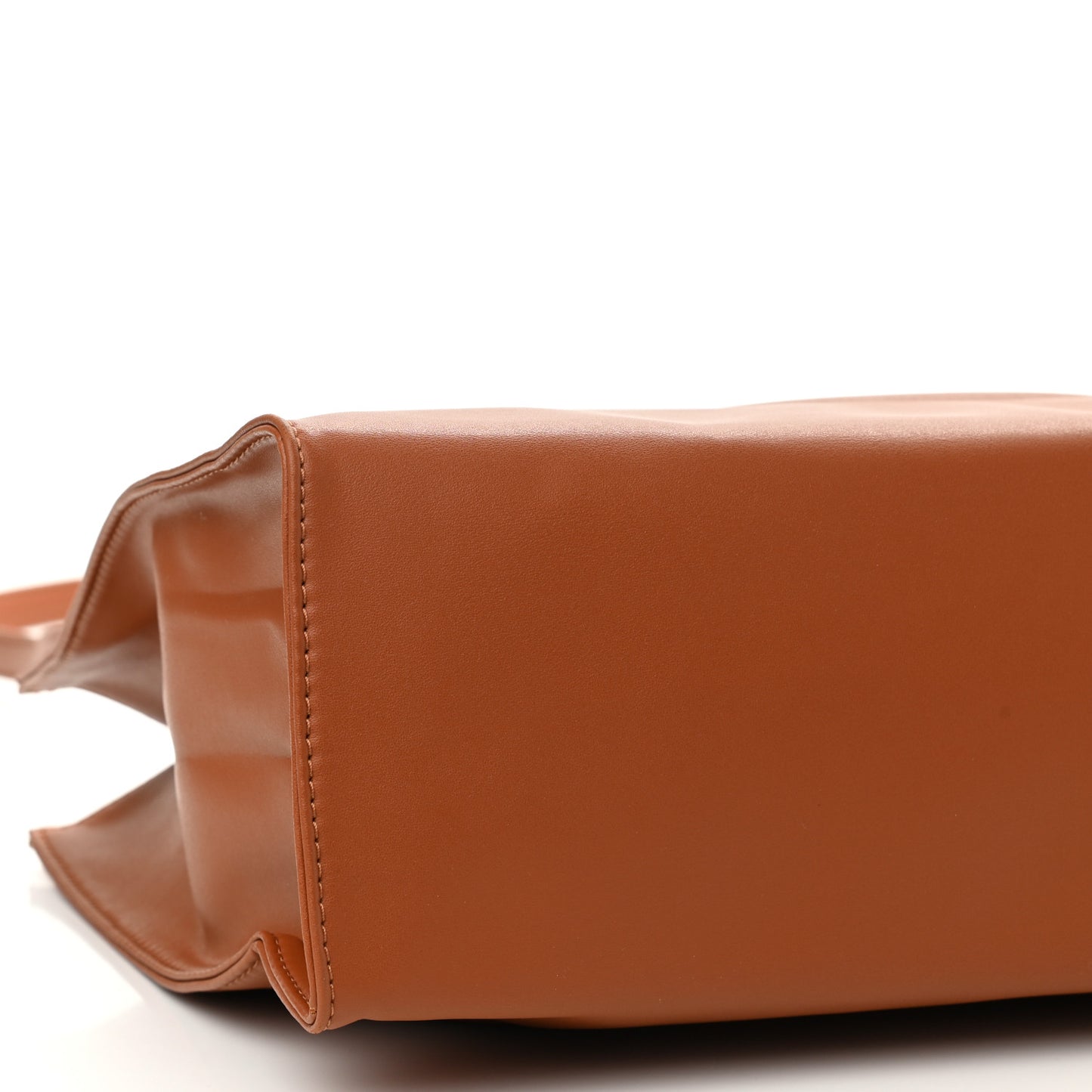 Vegan Leather Medium Shopping Bag Tan