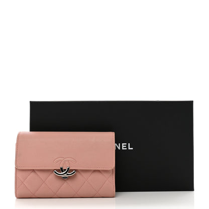 Chanel Lambskin Quilted CC Box Flap Wallet Light Pink 3 of 12