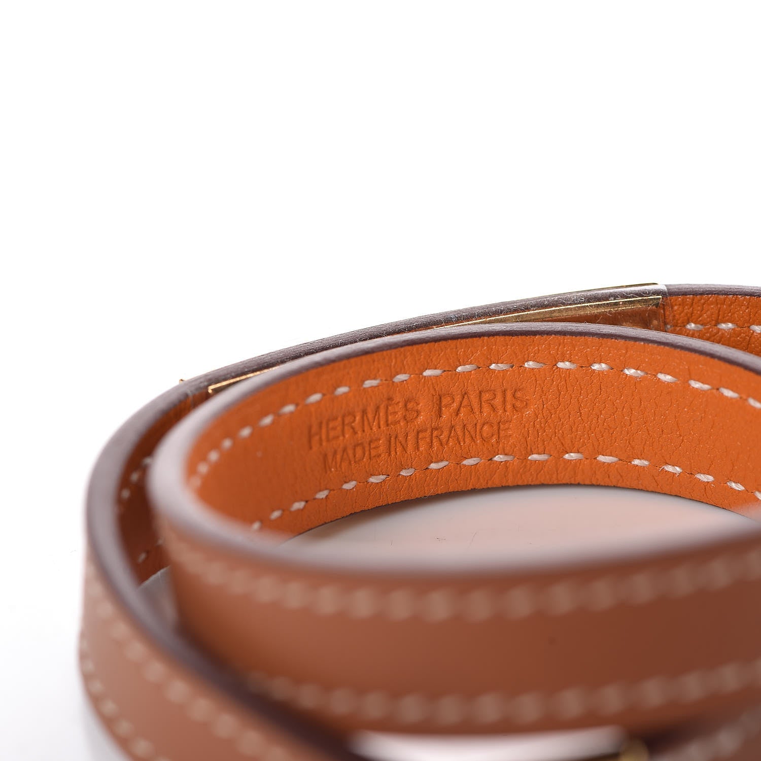 Hermes Swift Rivale Double Tour Bracelet T2 Gold Orange 4 of 7