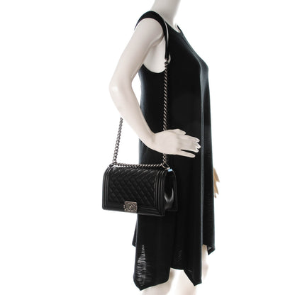 Chanel Lambskin Quilted Medium Boy Flap Black 2 of 7