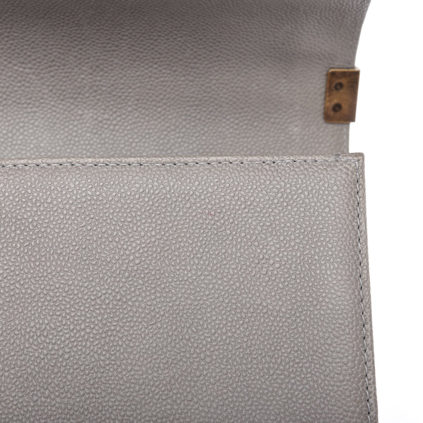 Caviar Quilted New Medium Boy Flap Grey