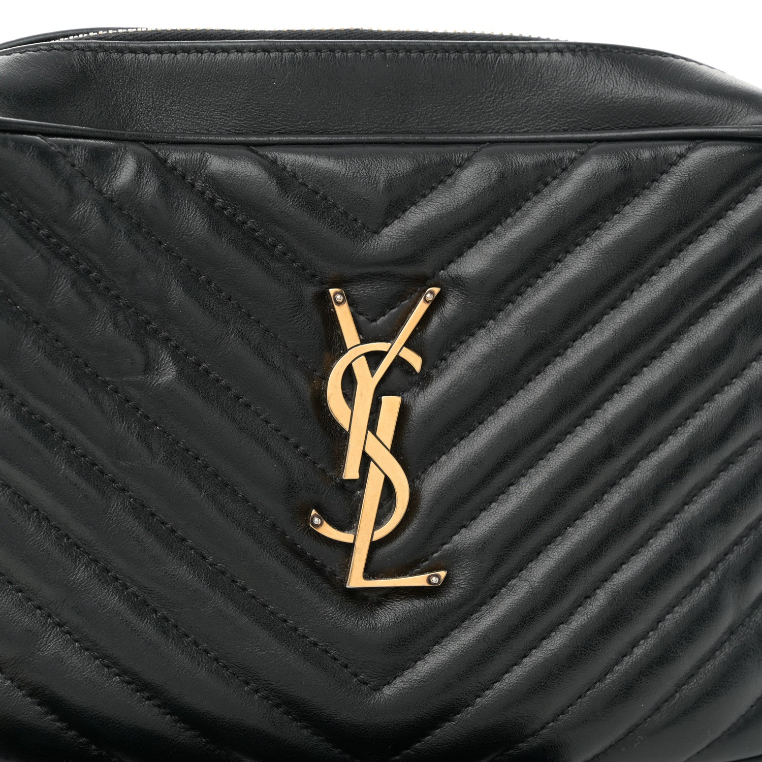 Saint Laurent Calfskin Matelasse Monogram Lou Camera Bag Black 8 of 10