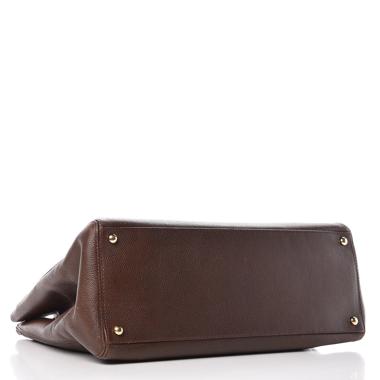 Calfskin Cerf Executive Shopper Tote Brown