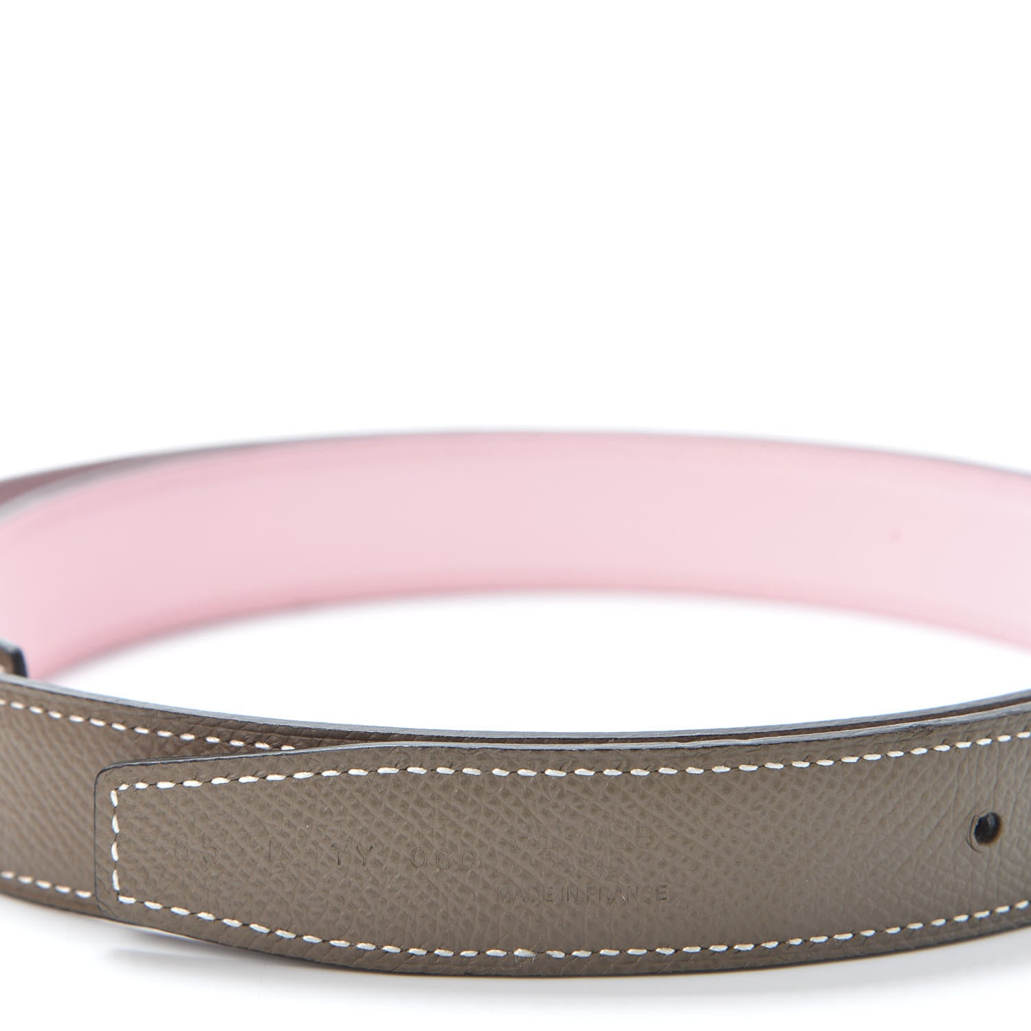 Hermes Swift Epsom 24mm Belt Strap 85 Etoupe Sakura Pink 4 of 5
