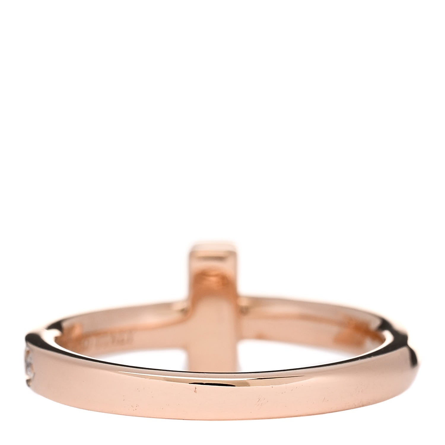 Tiffany 18K Rose Gold Diamond 2.5mm T T1 Ring 45 3.25 3 of 5