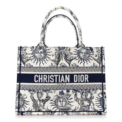 Christian Dior Canvas Embroidered Medium Toile de Jouy Soleil Book Tote Blue Multicolor 1 of 10
