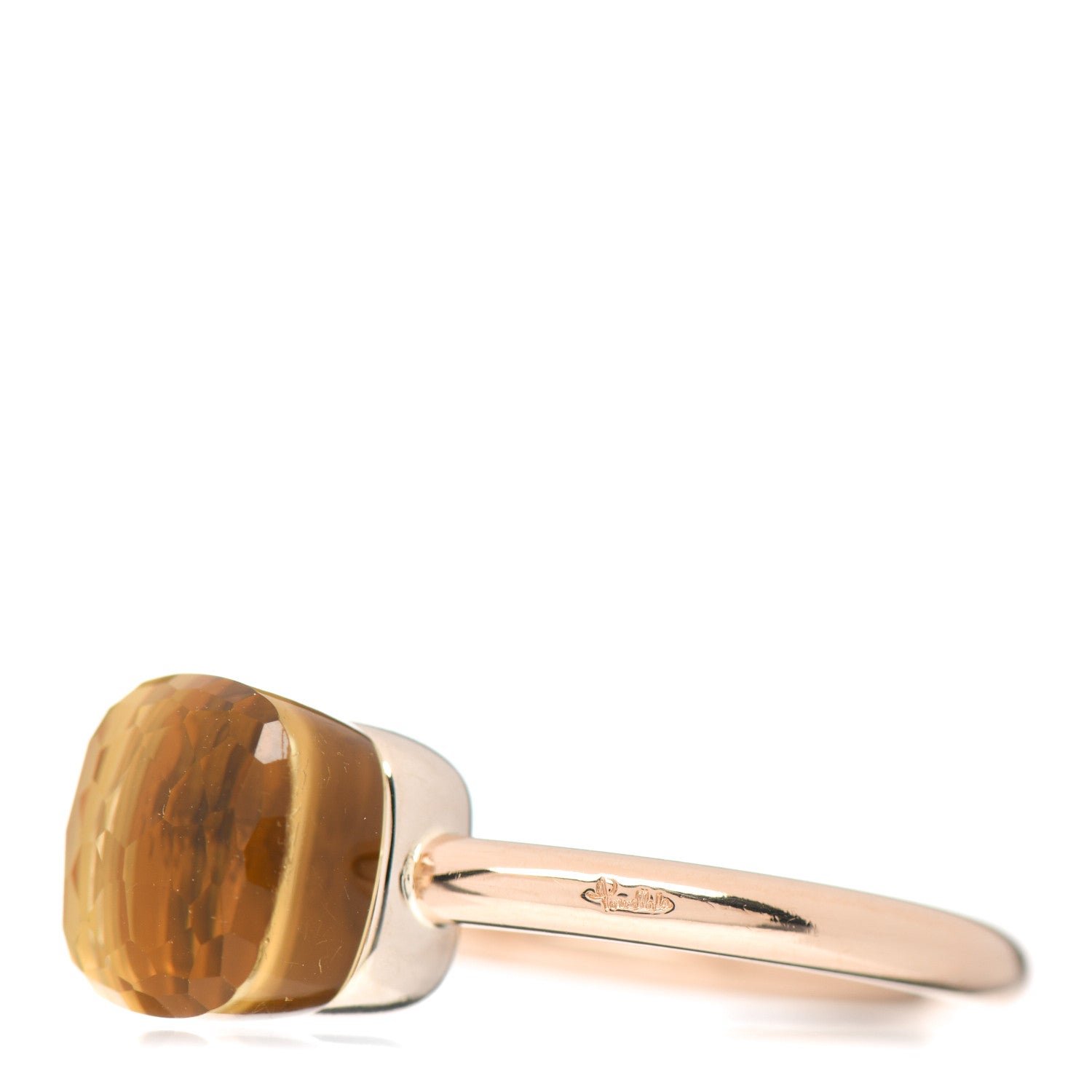 Pomellato 18K Rose Gold Citrine Petit Nudo Ring 53 6.25 3 of 5