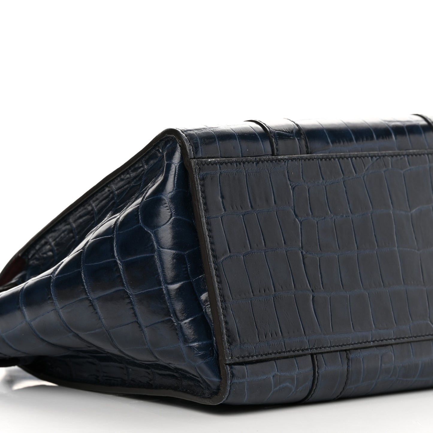 Crocodile Embossed Calfskin Small Zipped Bayswater Blue