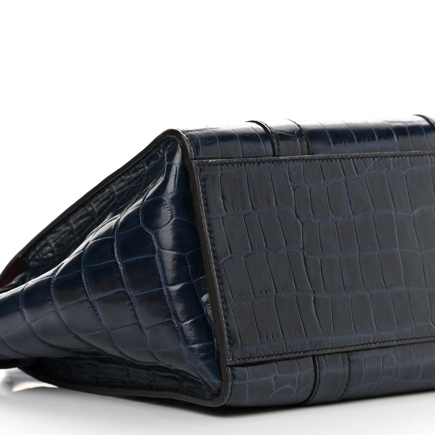 Mulberry Crocodile Embossed Calfskin Small Zipped Bayswater Blue 8 of 16