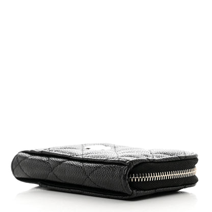Chanel Caviar Quilted Zip Card Holder Black 4 of 7