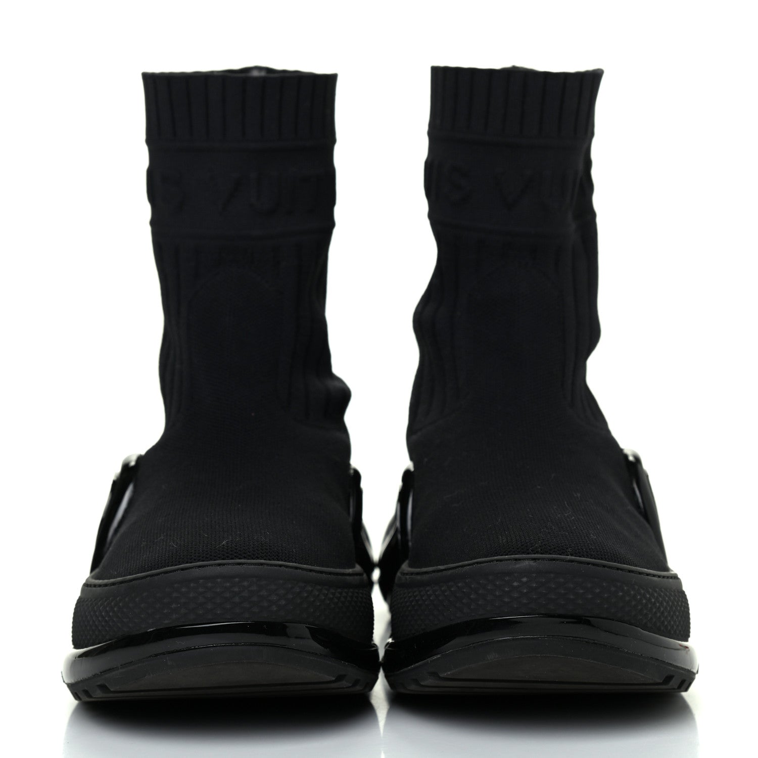 Louis Vuitton Stretch Textile Patent LV Archlight Sneaker Boots 38 Black 2 of 11