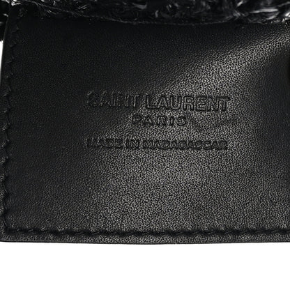 Saint Laurent SAINT LAURENT Raffia Calfskin Oxalis Shoulder Bag Black 7 of 9