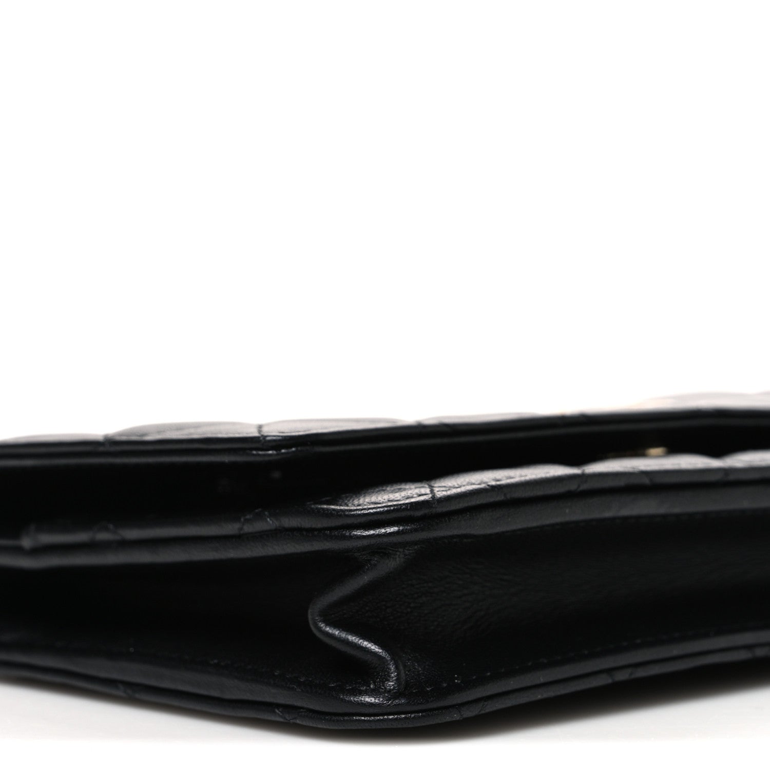 Chanel Lambskin Quilted Pearl Wallet On Chain WOC Black 9 of 12
