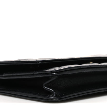 Chanel Lambskin Quilted Pearl Wallet On Chain WOC Black 9 of 12