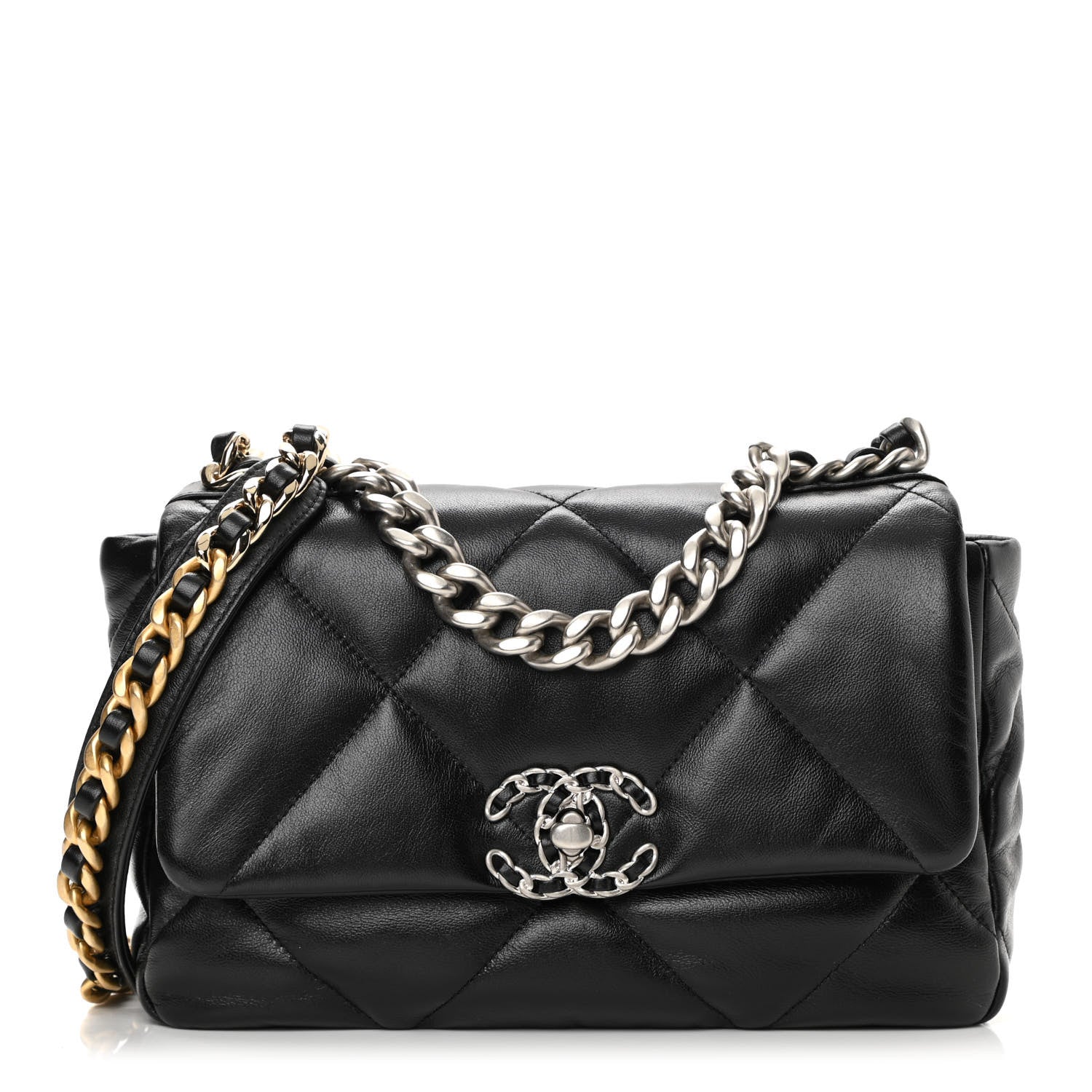 Chanel Lambskin Quilted Medium Chanel 19 Flap Black 1 of 13
