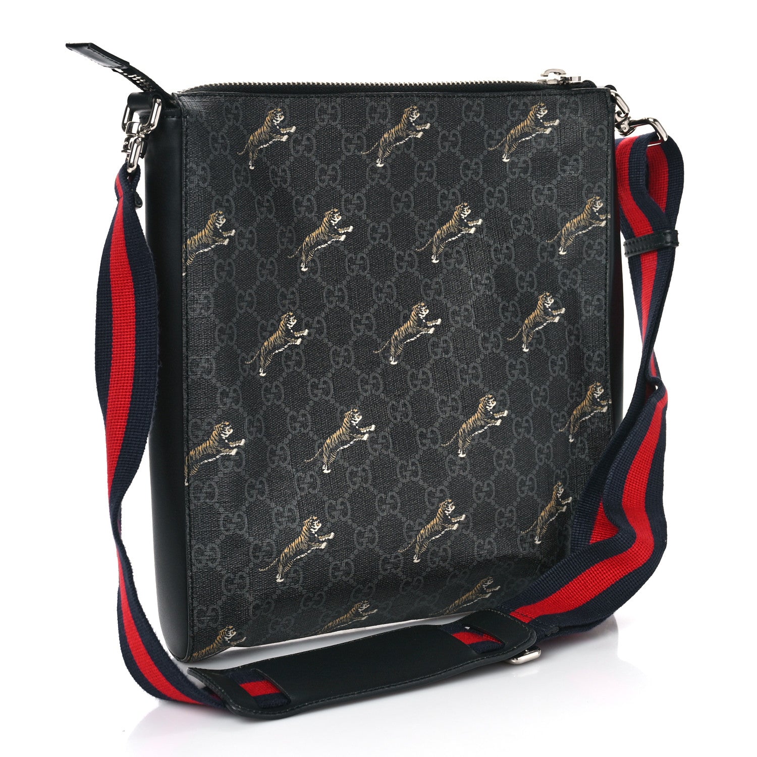 Gucci GG Supreme Monogram Tigers Web Messenger Bag Black Multicolor 3 of 9