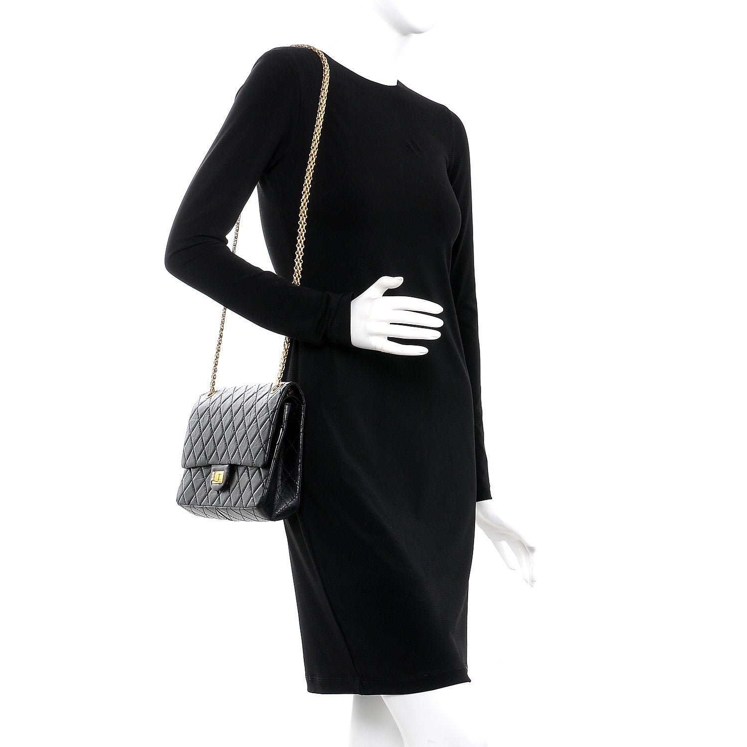 Chanel Aged Calfskin Quilted 2.55 Reissue 226 Flap Black 2 of 9
