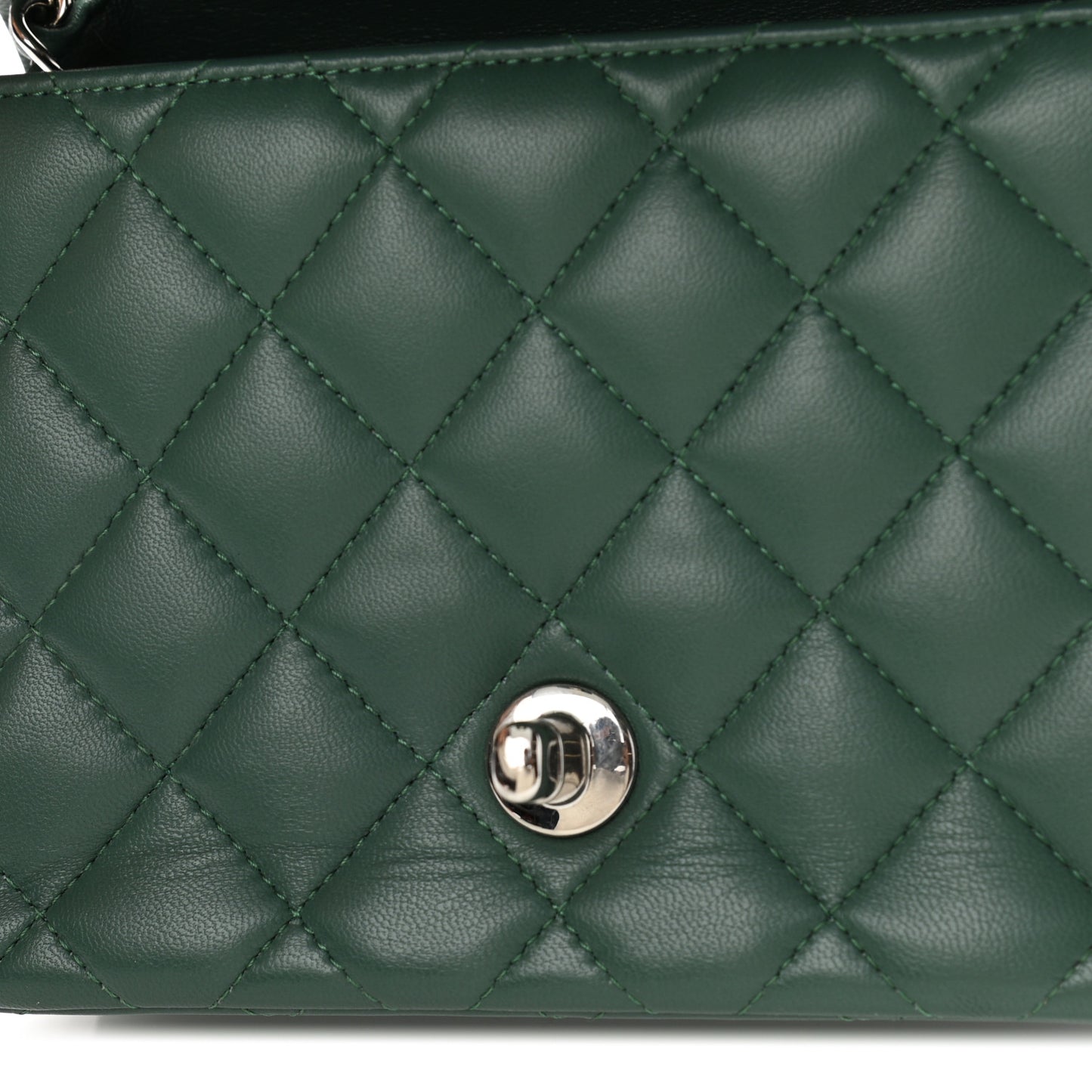 Lambskin Quilted Mini Square Flap Green