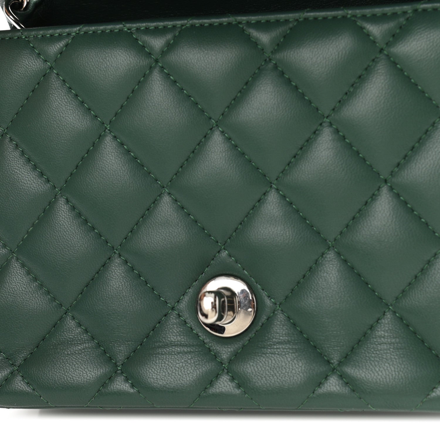 Chanel Lambskin Quilted Mini Square Flap Green 11 of 11