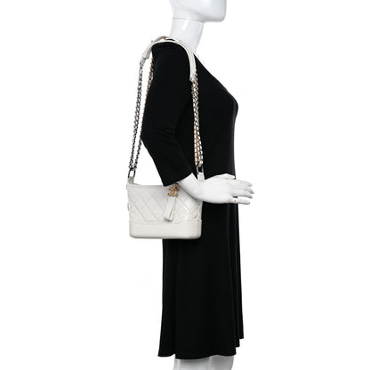 Chanel Patent Goatskin Quilted Small Gabrielle Hobo White 2 of 11