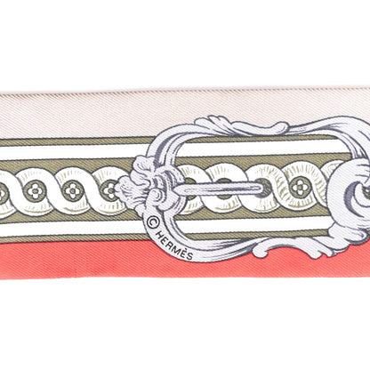 Hermes Silk Bride De Cour Twilly Corail Naturel Kaki 4 of 4