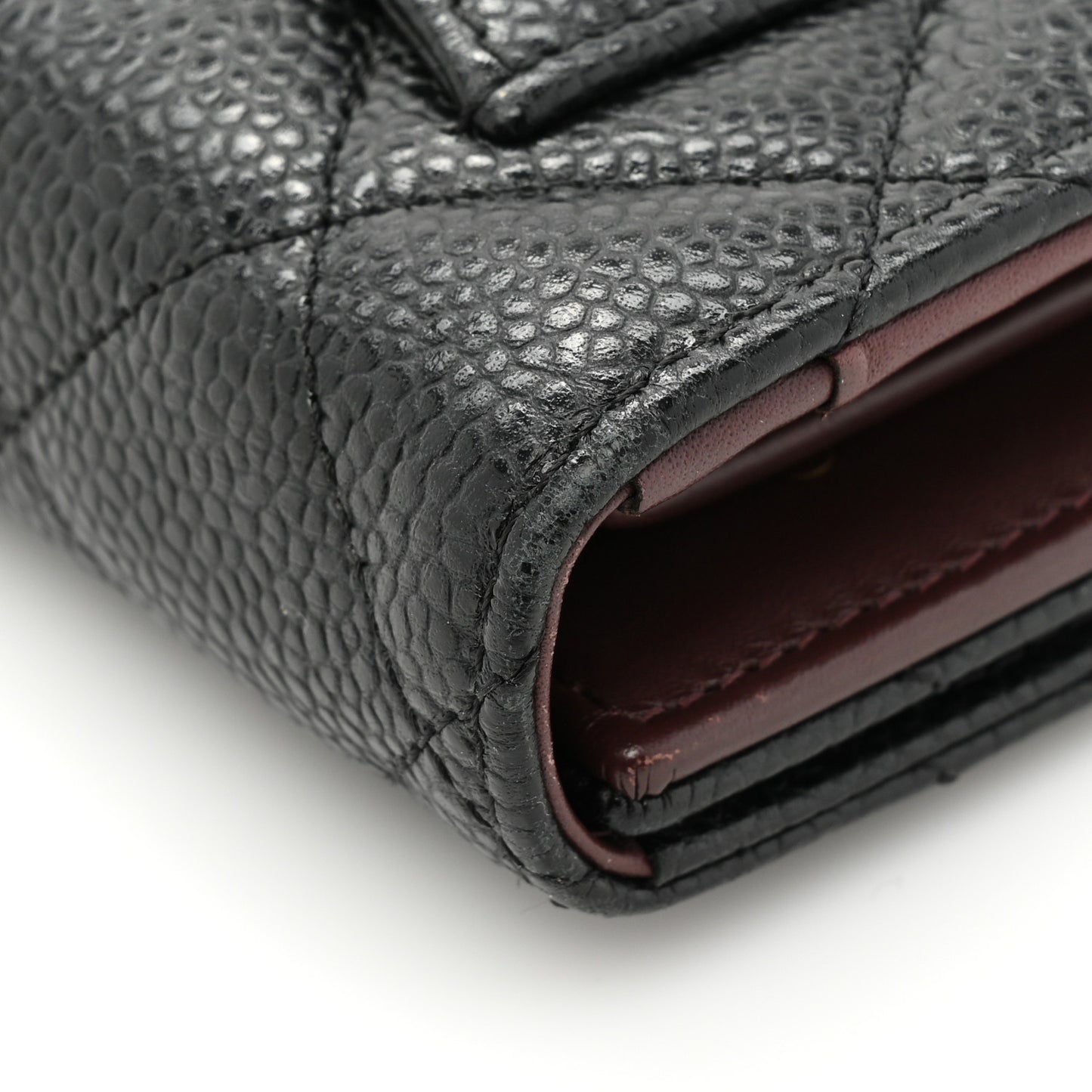 Caviar Quilted Large Flap Wallet Black