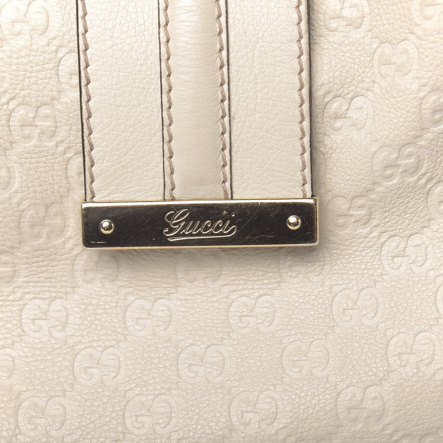 Guccissima Large New Ladies Web Hobo Off White