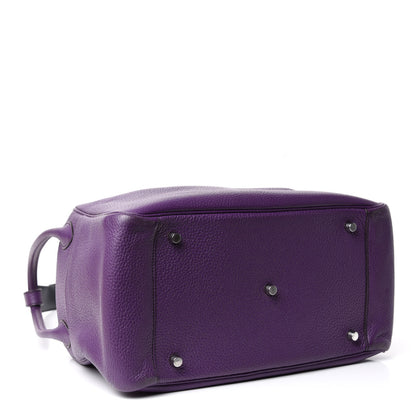 Hermes Taurillon Clemence Eclat Lindy 30 Ultraviolet Bleu Obscur 4 of 9