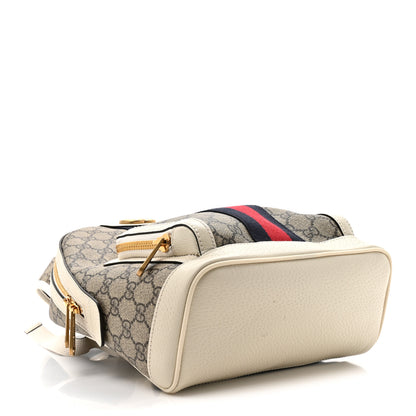 Gucci GG Supreme Monogram Textured Calfskin Web Small Ophidia Day Backpack Beige Ebony Mystic White 4 of 11