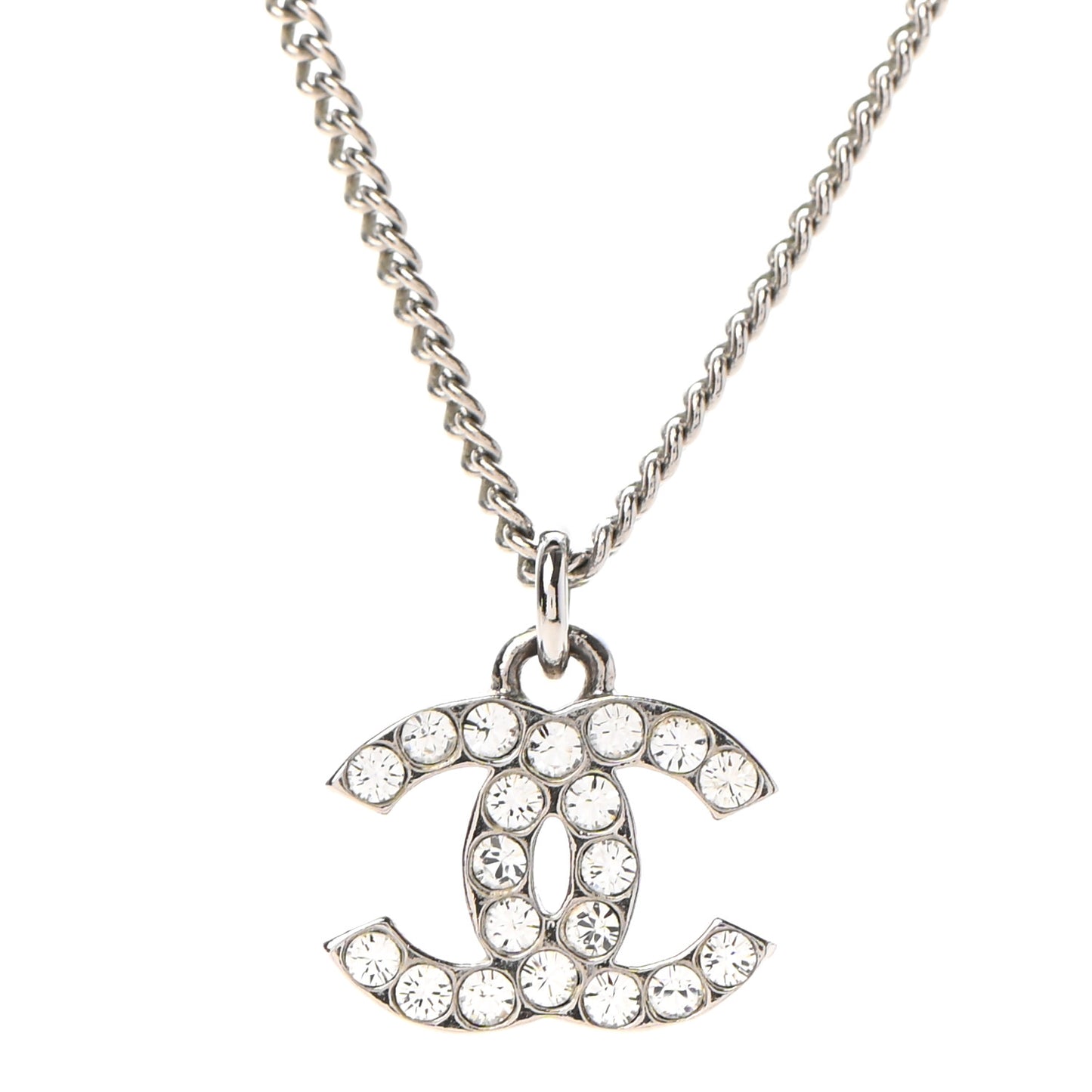 Crystal Timeless CC Necklace Silver