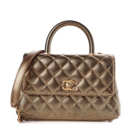 Chanel Metallic Caviar Quilted Mini Coco Handle Flap Gold 1 of 10