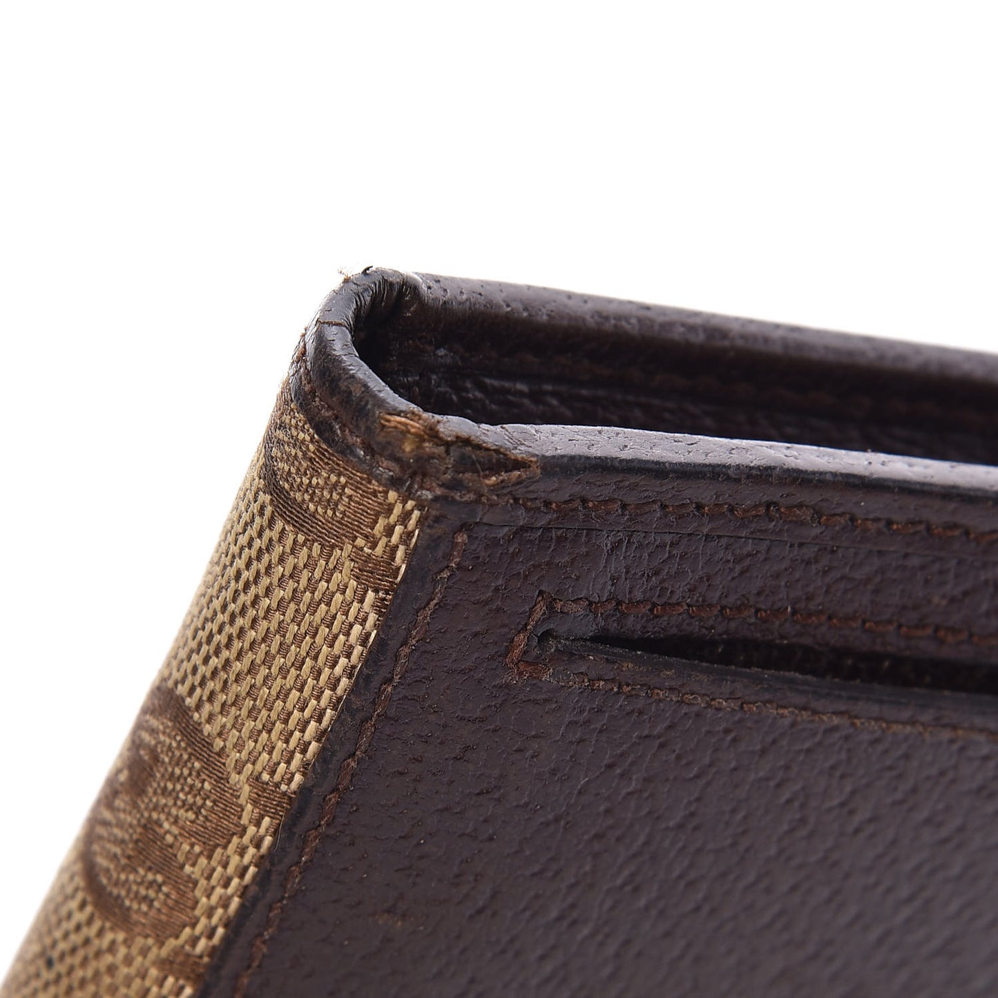 Monogram Ladies Web French Flap Wallet Dark Brown