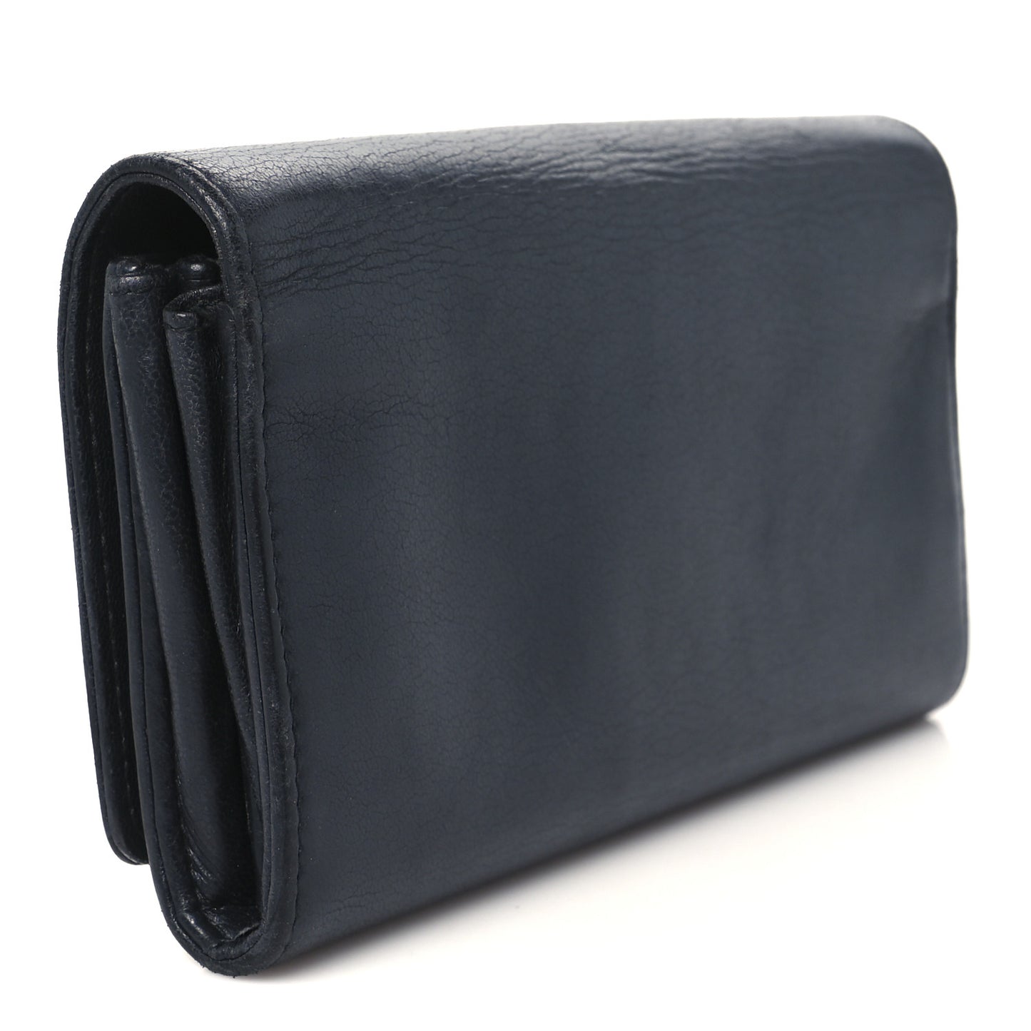 Lambskin Studded CC Flap Wallet Black