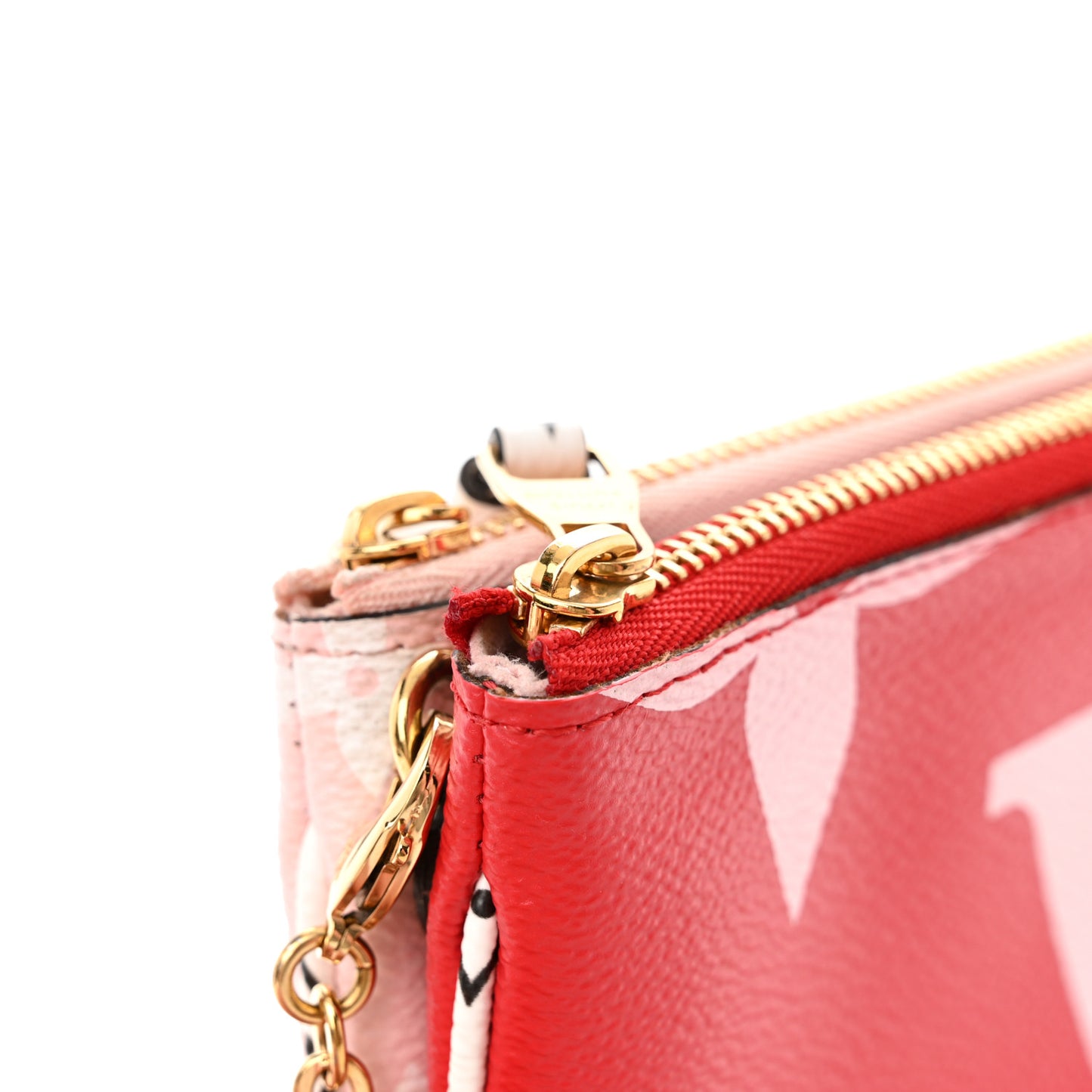 Monogram Giant Double Zip Pochette Rouge