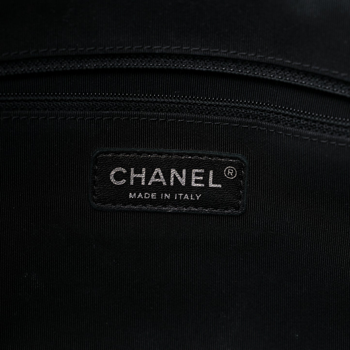 Calfskin Stitched Shopping Tote Black