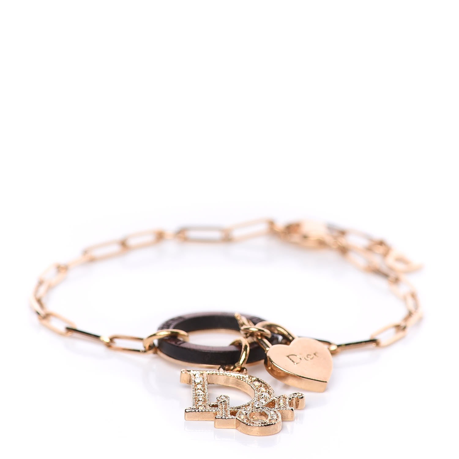 Christian Dior Crystal Charms Bracelet Gold 1 of 3